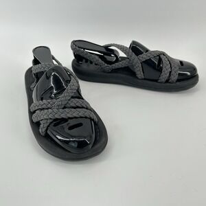 MEGNYA Womens 10 Gray Braided Rope Sandals Hiking Water Outdoor Comfort Beach
